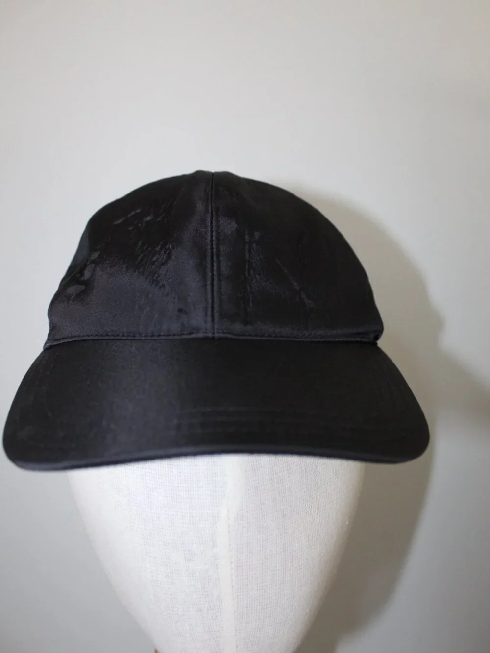 Prada Nylon Triangle Logo Black Baseball Cap Hat M